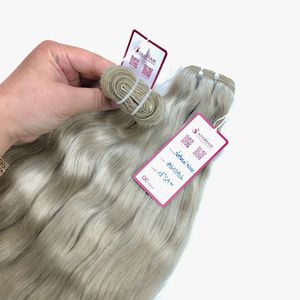 La mejor cutícula alineada, extensiones de cabello de trama de Color ceniza rubio ceniza, Natural Remy cabello ondulado, trama de máquina dibujada doble, humano barato a granel - Product Image 2