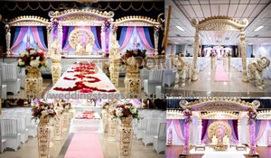 DST Exports Great Indian Wedding Mandaps Último Cristal de fibra Mandap blanco hecho a medida para eventos de boda Suministro Round Alter - Product Image 5