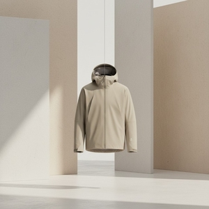 Chaqueta Cortavientos Casual para Hombre, Cierre Completo, Capucha Desmontable, Estilo Informal, Color Sólido, Ligera, para Montaña - Product Image 3