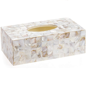 Boîte à mouchoirs en nacre incrustée, décoration de table élégante pour la maison, l'hôtel, le restaurant, accessoires de décoration de table - Product Image 4