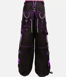 Men's Black Cargo Jeans Wide Leg Trousers Metal Ring Lace up Multi Pocket Gothic Denim Cotton Woven <b>Pants</b> Quick Dry Eco-Friendly - Product Image 6