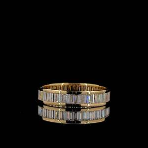 Full Eternity Band 14K Oro sólido Baguette Cut Lab Grown Diamond Proposing Ring Compromiso Wedding Party Gift Her For Partner - Product Image 2