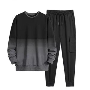 Chándal de algodón con cuello redondo de fabricante OEM, conjunto deportivo de entrenamiento para hombre, pantalones Cargo para correr, pantalones de chándal, chándal - Product Image 1