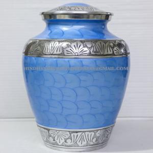 Urne de crémation noire en aluminium unique pour la fabrication et le fournisseur de souvenirs de stockage de cendres humaines par HHO d'Inde - Product Image 1