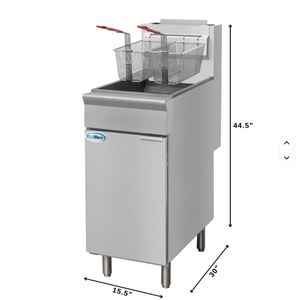 Machine Sewing 40 Lb. Electric Manual 3-Tube 1 Temp <b>Control</b> Floor <b>Standing</b> Commercial Fryer Natural Gas 90,000 BTU - Product Image 1