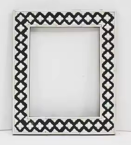 Espejo de pared con incrustaciones de hueso de búfalo de camello de diseño Vintage personalizado con marco de incrustaciones de fregona Diseño superior por Crescent Crafts - Product Image 4