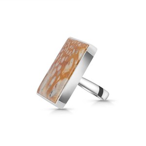 Bague de fiançailles en argent sterling 925 à la main avec cabochon de jaspe en argent fin pour cadeau de mariage - Product Image 2