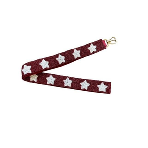 Sangle de sac brodée à la main personnalisée avec des perles multicolores en forme d'étoile, sangle de sac à bandoulière réglable, sangle de sac à main - Product Image 3