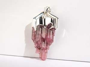 Grand collier en cristal de tourmaline de rubellite pendentif en argent cadeau d'anniversaire de mariage personne spéciale style LOTR bijoux anciens - Product Image 6