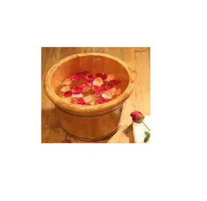 Acacia wooden pedicure bucket high quality piece wooden hands & feet care Bucket round shape at wholesale supplier