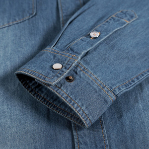 Chemises en jean pour hommes de style nouveau, manches longues, chemises tendance, grande taille, coton, jean bleu, chemises en jean élégantes - Product Image 6
