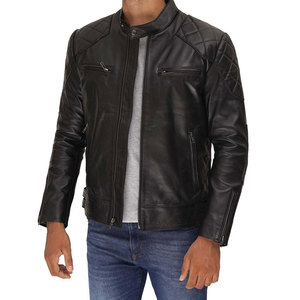 Blouson aviateur en cuir de mouton pour homme au meilleur prix, col montant, léger, qualité supérieure, daim, 100% cuir de vache véritable - Product Image 5