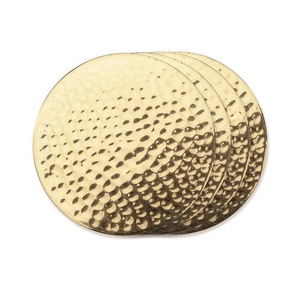 Metal <b>Gold</b> Tabletop Display Round Cup <b>Coaster</b> - Product Image 6