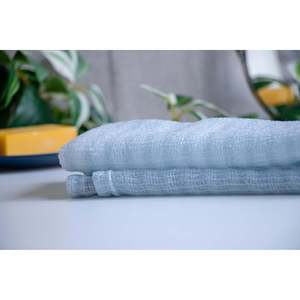 Toalla Corporal Japonesa Exfoliante de Superficie Suave - Azul Claro y Blanco - Product Image 6