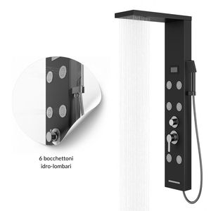 York Steel 4-Function <b>Shower</b> Column with Temperature <b>Control</b> 2 Finishes-Black Display Pack 1 Bathroom Set - Product Image 3
