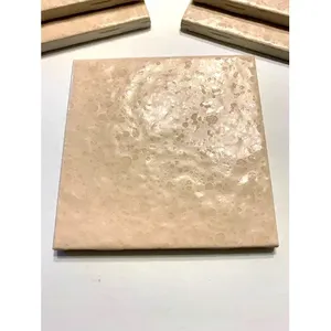 เซรามิกโอเลียนสไตล์วินเทจ4 1/4 "x 4 1/4" กระเบื้องสีพีช - Product Image 1