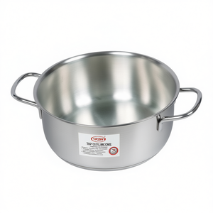 Cacerola de Acero Inoxidable (28 cm) con Base Incluida, Cromado Pulido 155 28, de Metasomma, con Acabado Duradero y Elegante - Product Image 2