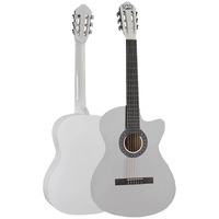 Gitar Klasik Cutaway Hitam 4/4 dengan Leher Sapele, Truss Rod yang Dapat Disesuaikan, Top Spruce, Finishing Gloss |   Midex CG-395WH