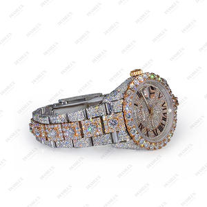 Montre entièrement sertie de diamants de marque Moissanite - Bijoux hip-hop en argent 925 pour fiançailles, fête, mariage, anniversaire - Product Image 2