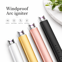 Briquet Électronique à Arc Métal Personnalisable avec Logo, Allume-Bougie Rechargeable pour BBQ et Cuisine, avec Boîte Cadeau