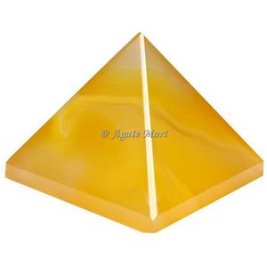 Cristaux d'onyx jaune de guérison indienne les mieux notés pierre précieuse d'agate pyramide polie pour la décoration de la maison Feng Shui à des fins d'amour et de cadeau - Product Image 1