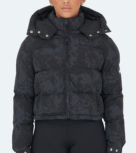 OEM personalizado para mujer abajo chaquetas de invierno de alta calidad Hip Hop moda suelta de gran tamaño grueso hormigón Puffer chaqueta abrigo - Product Image 1