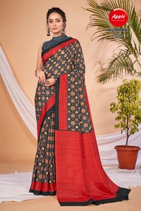 Saris elegantes de seda Banarasi Art con Zari Work, ropa de boda festiva, saris de seda suave con borde de contraste, Ropa Étnica para mujer - Product Image 2