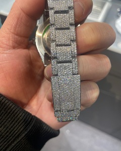 Montre Bling élégante de 41mm pour homme en acier inoxydable avec diamant glacé Bijoux d'affaires de luxe - Product Image 5