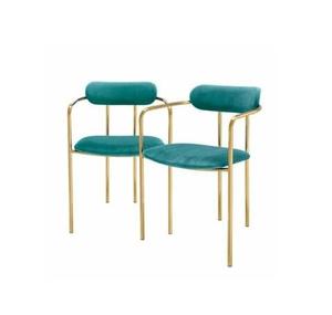 เก้าอี้โซฟาในบ้านสไตล์ใหม่ผ้ากำมะหยี่สีขาวบนเก้าอี้โลหะสีทองเงางามเก้าอี้ใช้ในโรงแรมเลานจ์ - Product Image 4