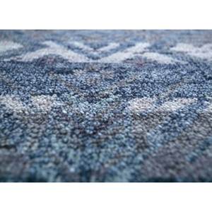 AKWL-1058(CS-01) Alfombra Clásica de Lana Azul Tomillo con Patrón Geométrico Abstracto, Rectangular Grande para Pasillo o Sala de Estar, Anudada a Mano - Product Image 3