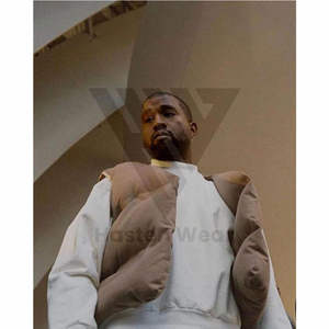 Blouson sans manches pour homme avec logo personnalisé, couleur unie, style Kanye, veste matelassée, veste d'hiver, doudoune - Product Image 2