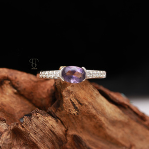 Natural Sterling Silver <b>Ring</b> Natural Amethyst Oval Gemstone Silver <b>Ring</b> Handmade Gemstone 925 Solid Sterling Silver <b>Boho</b> <b>Ring</b> - Product Image 4