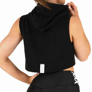 High Quality Fleece Cotton Crop <b>Top</b> Hoodie <b>Women</b> Streetwear Clothing Manufacturers Custom Oversized Drop Shoulder Hoodies <b>Women</b> - Product Image 2