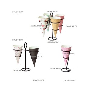 Support de cône de crème glacée en fer de conception classique avec support de crème glacée de couleur blanche de qualité supérieure au prix le plus bas - Product Image 2