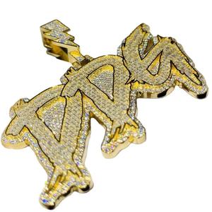 Hip-Hop VVS Moissanite corte redondo diamante colgante Ice Out joyería colgante para hombres y mujeres 925 plata esterlina - Product Image 1