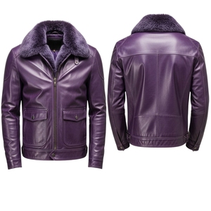 Veste en cuir pour hommes Top Design 100% de haute qualité avec col en fourrure manches complètes pour un prix raisonnable Conception personnalisée disponible - Product Image 5
