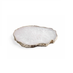 Posavasos de ágata para decoración de mesa, Juego de 4 posavasos gruesos en rodajas con parachoques de fieltro, posavasos brasileños hechos a mano auténticos para decoración del hogar M - Product Image 1