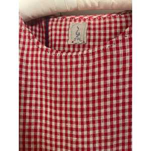 Vestido de Lino PADMA - Elegante Vestido Halter con Corte Imperio, Largo hasta el Suelo, Ajuste Holgado, Transpirable, con Estampado a Cuadros Carmesí, Ideal para Fiestas Diurnas, Graduaciones y Eventos Formales de Primavera - Product Image 3