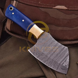 Cuchillo de Caza de Acero de Damasco Forjado a Mano, Hoja Fija de Espiga Completa, Cuchillo para Caza y Camping al Aire Libre con Mango de Hueso, Personalizable OEM - Product Image 2