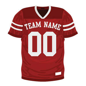 Uniformes de fútbol americano de lujo sublimados personalizados, camiseta vintage de malla con cuello en V y mangas cortas para equipos deportivos de verano - Product Image 3