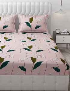 Ensemble de draps de lit 3 pièces en coton de qualité élégante Impression florale solide Style classique Confortable et idéal pour les cadeaux - Product Image 2