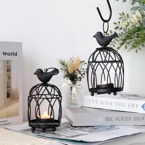 Black Bird Design Metal <b>Hanging</b> Tealight Candle Holders Indoor & <b>Outdoor</b> Christmas Decorations Tealight Holder - Product Image 4