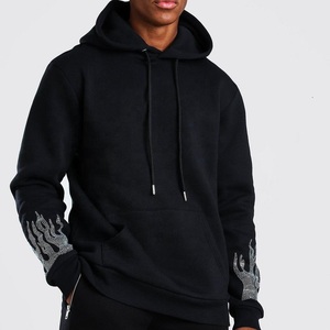Sweat à capuche imprimé évasé en strass personnalisé de haute qualité avec logo, sweat à capuche en coton unisexe pour hommes, fabricant d'usine - Product Image 3