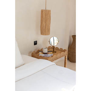 Scallop Rattan <b>Side</b> <b>Table</b> for Living Room Furniture - Product Image 3