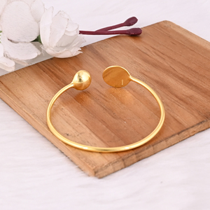 Brazalete de Latón Chapado en Oro, Alta Calidad, Diseño Simple y Moderno, Joyería Personalizada para Mujeres y Niñas - Product Image 3