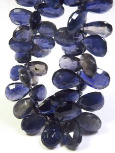 ราคาโรงงานสำหรับลูกปัดไอโอไลต์สีน้ำเงินธรรมชาติทรงลูกแพร์ ขนาด 10-16 มม. 7 เส้น ลูกปัดพลอยเจียระไนเหลี่ยมแบบหลวมจากไอโอไลต์สีน้ำเงินสำหรับทำสร้อยคอ - Product Image 6