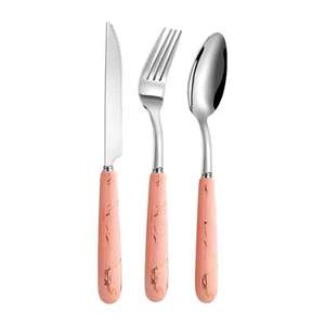 Ensemble de 3 couverts en acier inoxydable idéal cuisine de table maison hôtel utilisation couleur argent plaqué couverts finis poignée de qualité supérieure - Product Image 1