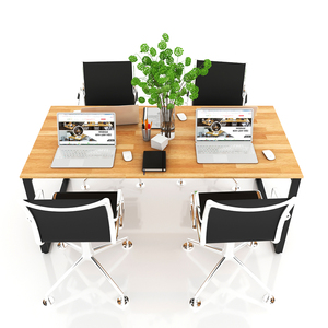 SFBH005-90cmx1.8m Minimalist <b>Office</b> Furniture Wood and Iron 25x50 Assembly-Required Meeting <b>Table</b> 90cm High - Product Image 2