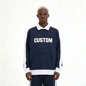 Sudadera con Capucha de Punto Personalizada, Transpirable, Estilo Urbano, con Bloques de Color, Forro Polar Grueso, Resistente al Viento, Lana/Poliéster, Talla Grande - Product Image 2