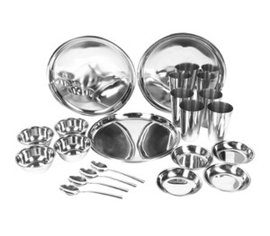 Gran demanda, juego de cena de acero inoxidable de 20 piezas con patrón de plantas, cubiertos, platos, vajilla, juego de 20 piezas - Product Image 6